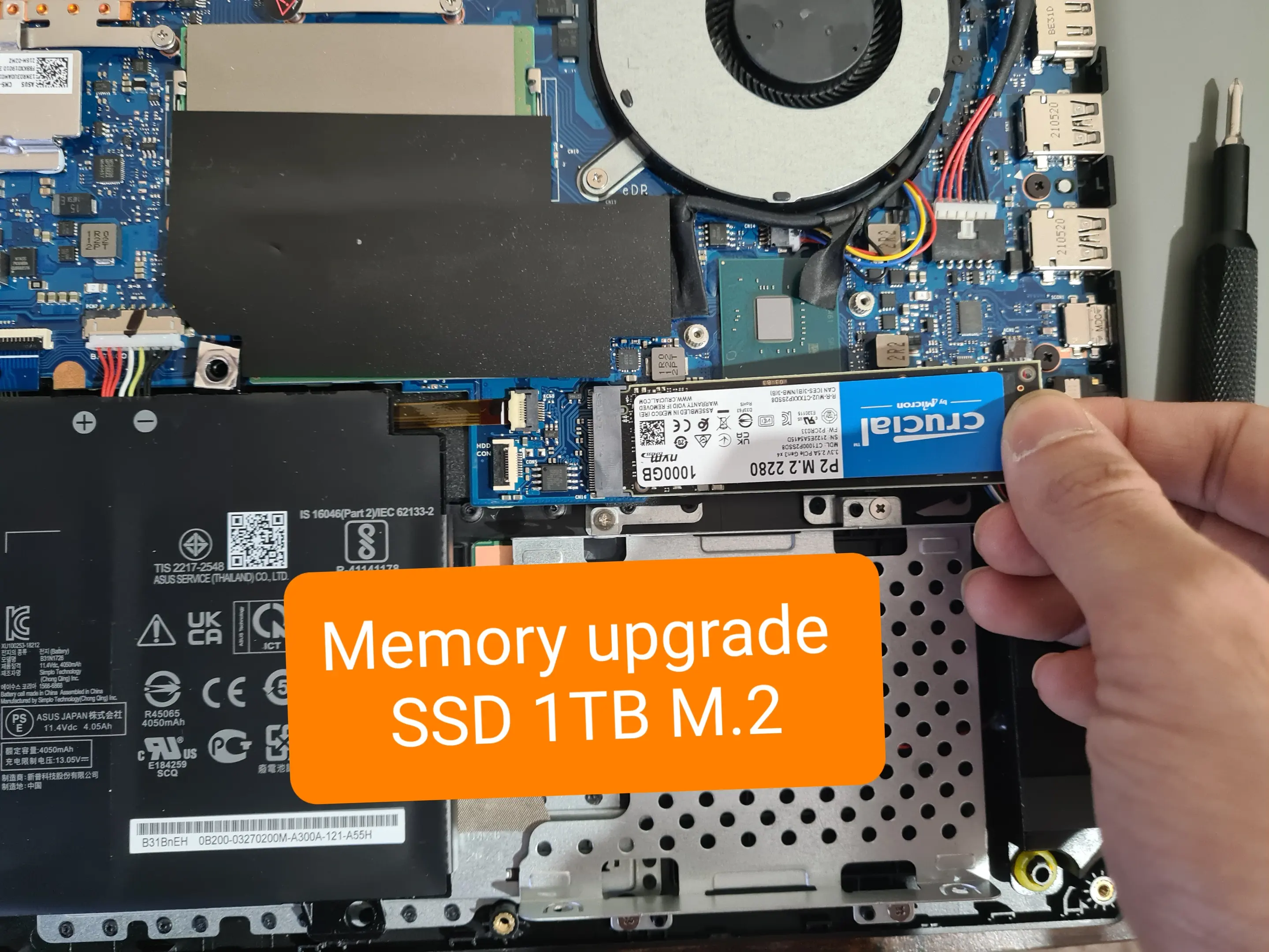 Upgrading memory SSD 1TB M.2